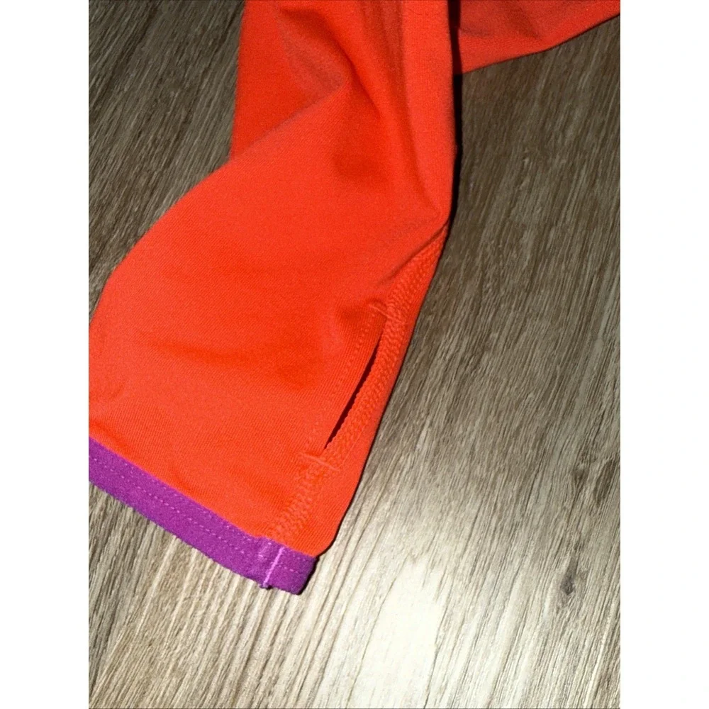 Nike Pro Girls Youth Medium Orange And Purple Hooded‎ Pullover Dri Fit